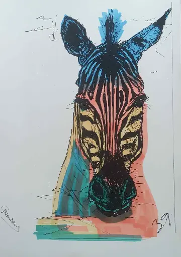 Reproduction zèbre coloration fait main